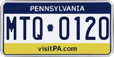 PA license plate MTQ0120