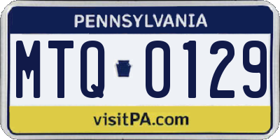 PA license plate MTQ0129