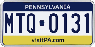 PA license plate MTQ0131