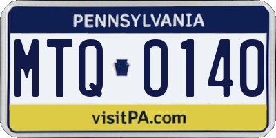 PA license plate MTQ0140