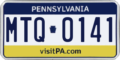 PA license plate MTQ0141