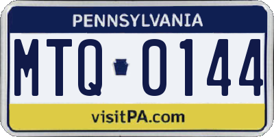 PA license plate MTQ0144