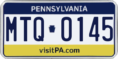 PA license plate MTQ0145