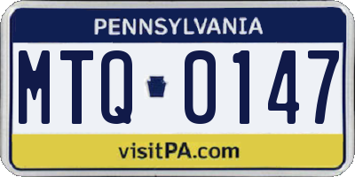 PA license plate MTQ0147
