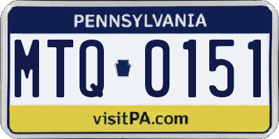 PA license plate MTQ0151