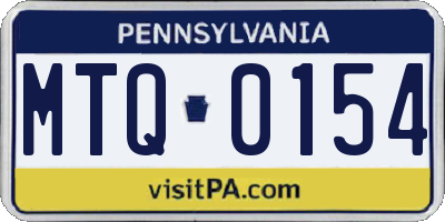 PA license plate MTQ0154