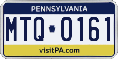 PA license plate MTQ0161