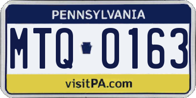 PA license plate MTQ0163