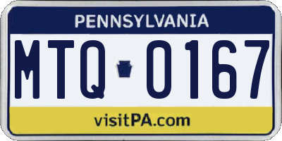 PA license plate MTQ0167