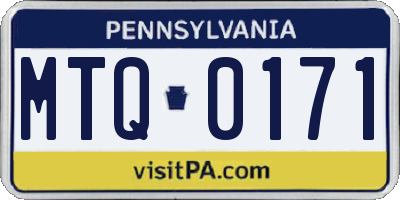 PA license plate MTQ0171