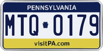 PA license plate MTQ0179