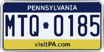 PA license plate MTQ0185