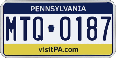 PA license plate MTQ0187