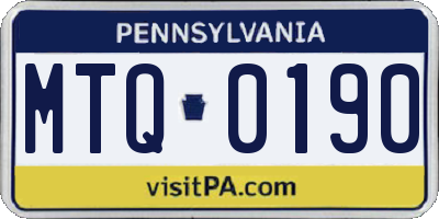 PA license plate MTQ0190