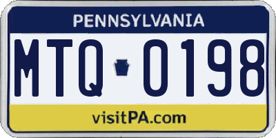PA license plate MTQ0198