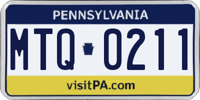 PA license plate MTQ0211