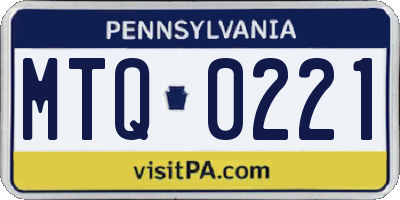 PA license plate MTQ0221