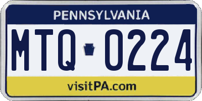 PA license plate MTQ0224