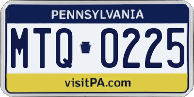 PA license plate MTQ0225