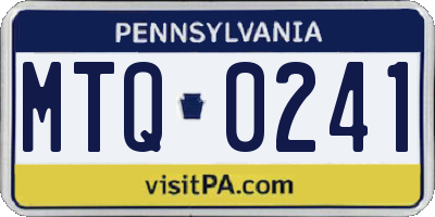 PA license plate MTQ0241