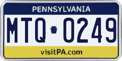 PA license plate MTQ0249