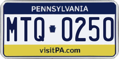 PA license plate MTQ0250