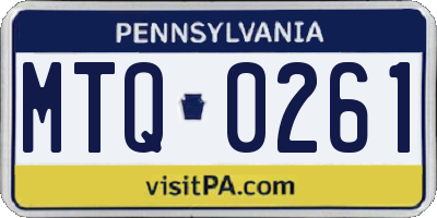 PA license plate MTQ0261