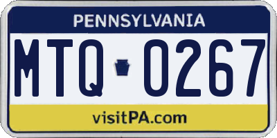 PA license plate MTQ0267