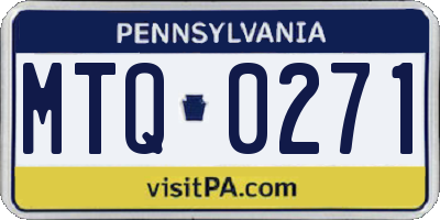 PA license plate MTQ0271