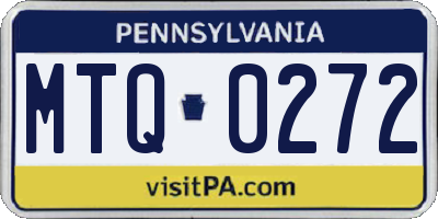 PA license plate MTQ0272