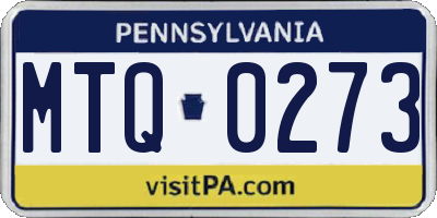 PA license plate MTQ0273