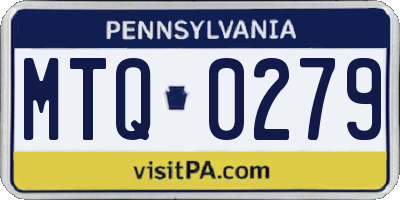 PA license plate MTQ0279