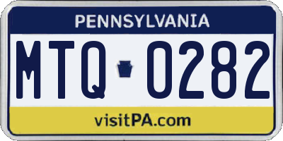 PA license plate MTQ0282