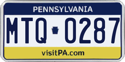 PA license plate MTQ0287