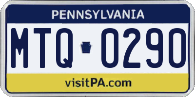 PA license plate MTQ0290