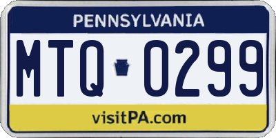 PA license plate MTQ0299