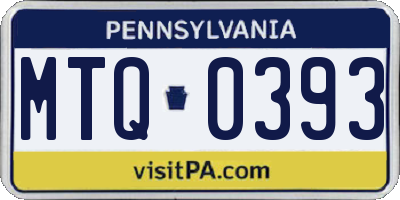 PA license plate MTQ0393