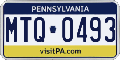 PA license plate MTQ0493