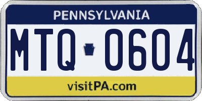PA license plate MTQ0604
