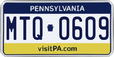 PA license plate MTQ0609
