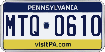 PA license plate MTQ0610