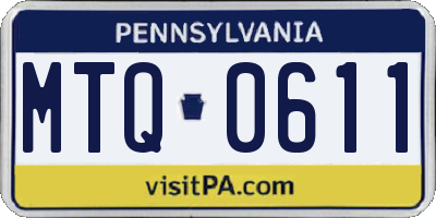 PA license plate MTQ0611