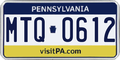 PA license plate MTQ0612