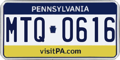 PA license plate MTQ0616