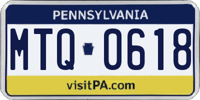 PA license plate MTQ0618