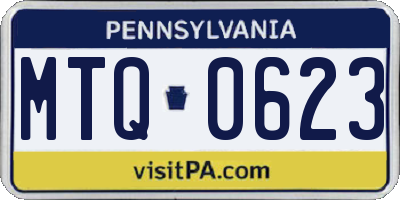 PA license plate MTQ0623