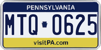 PA license plate MTQ0625