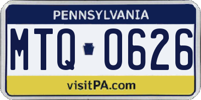 PA license plate MTQ0626