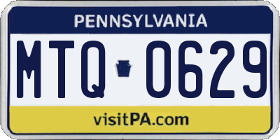 PA license plate MTQ0629
