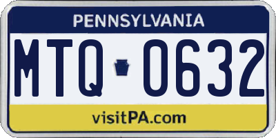 PA license plate MTQ0632